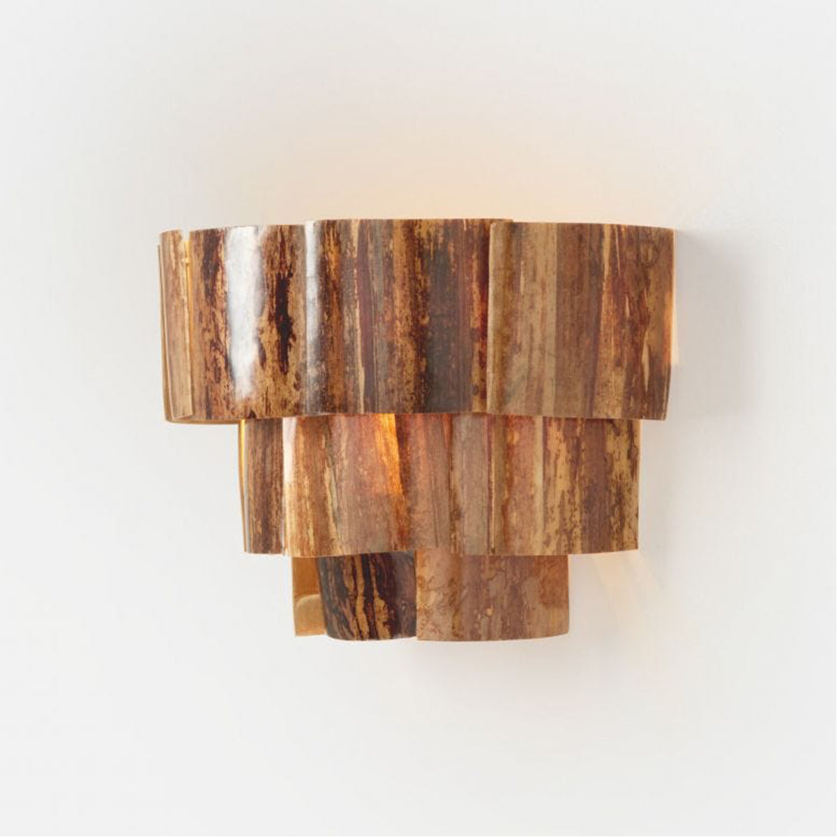 Made Goods Marjorie Tiered Banana Bark 2-Light Sconce