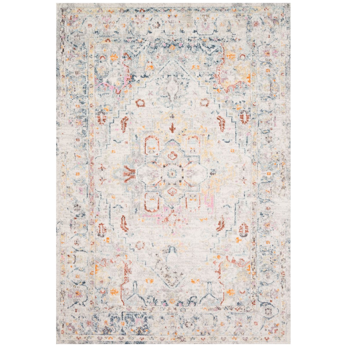 Loloi Clara CLA-04 Light Grey Multi Power Loomed Rug