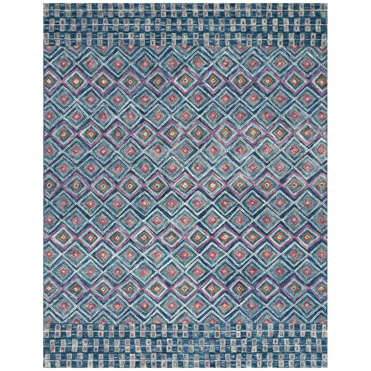 Loloi Priti PRT-07 Denim Berry Hooked Rug