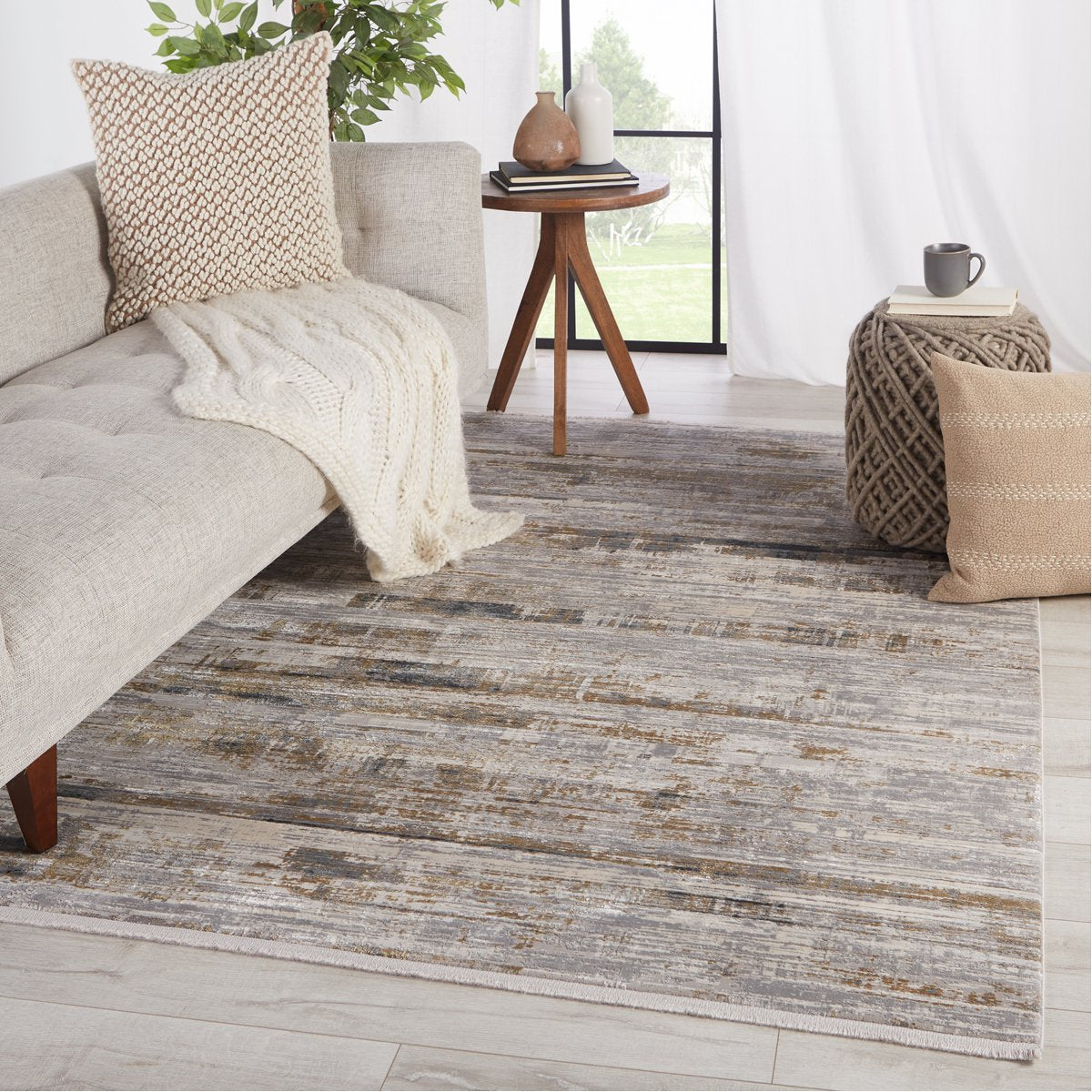 Jaipur Lavigne Denman Abstract Gray Gold LVG02 Rug