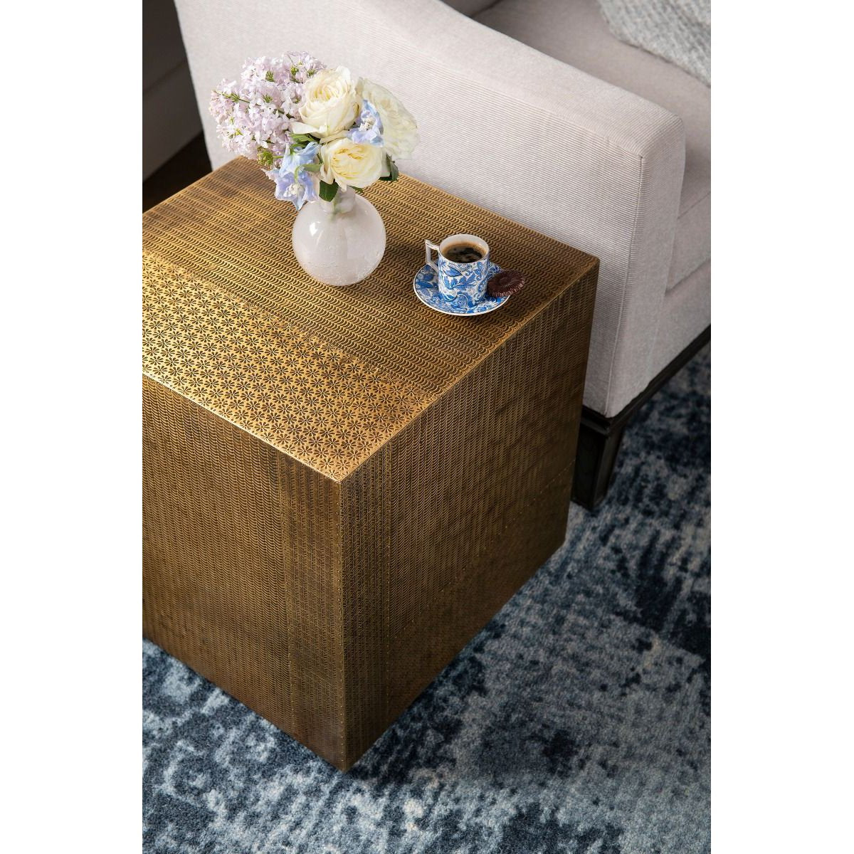 Villa &amp; House Majorel Side Table - Antique Brass