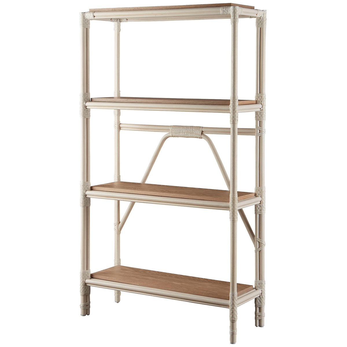 Baker Furniture Lattice Etagere with Oak Shelves MCA1595