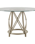 Baker Furniture Gondola 48" Round Dining Table MCA3034, Salt Metallic