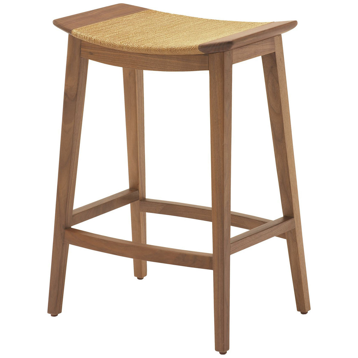 Baker Furniture Curved Walnut Counter Stool MCO401