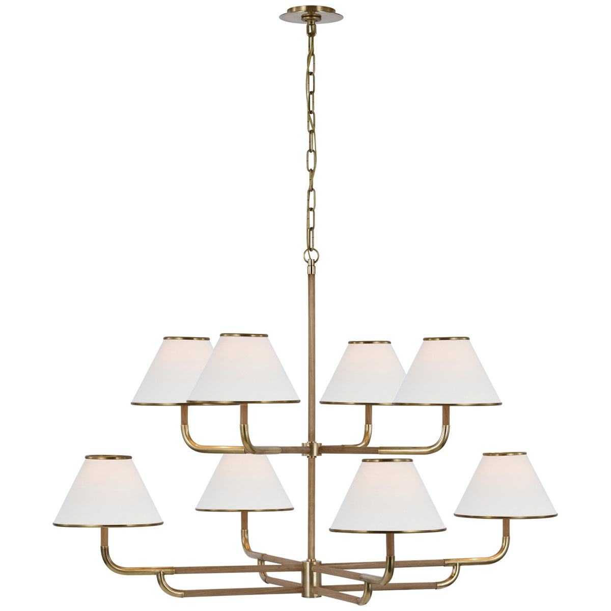 Visual Comfort Rigby Grande 2-Tier Chandelier with Linen Shade