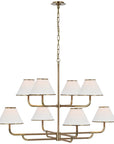 Visual Comfort Rigby Grande 2-Tier Chandelier with Linen Shade