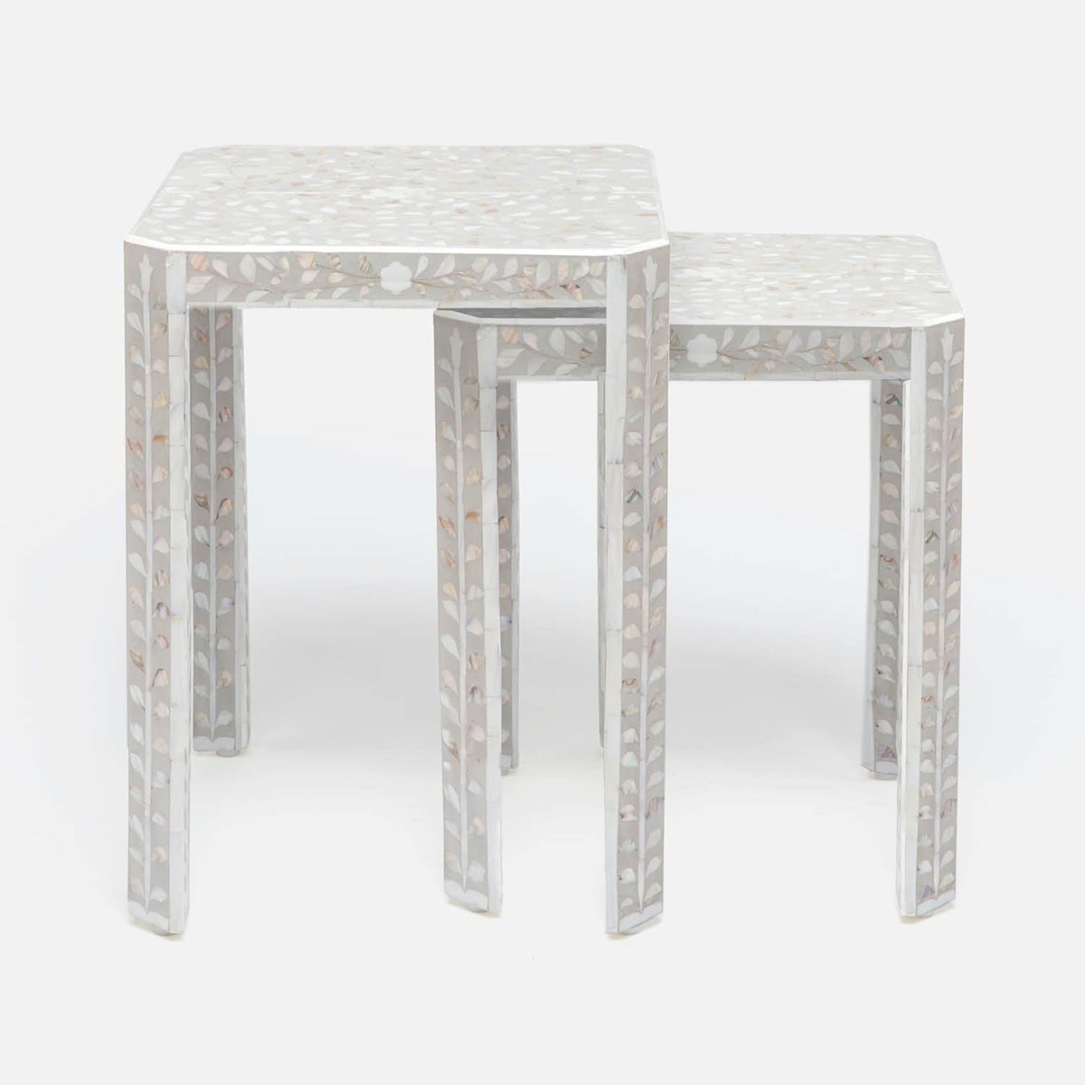 Made Goods Hessa MOP Nesting Tables, 2-Piece Set