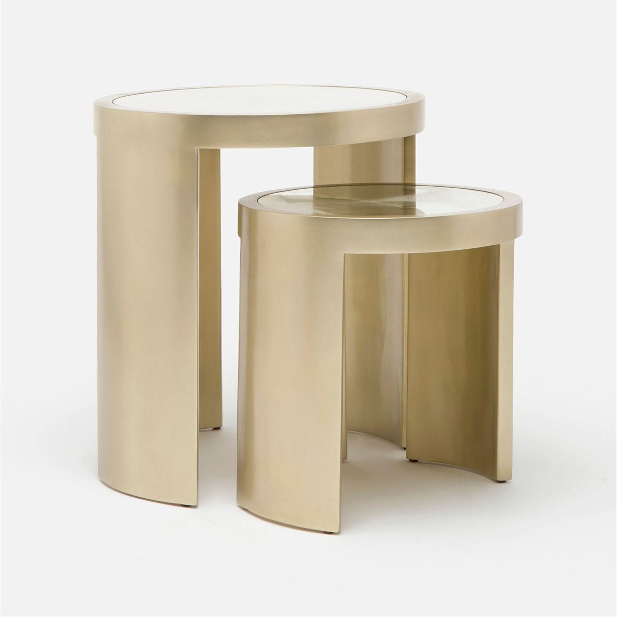 Made Goods Price Nesting Tables with Antiqued Mirror Top, 2-Piece Set