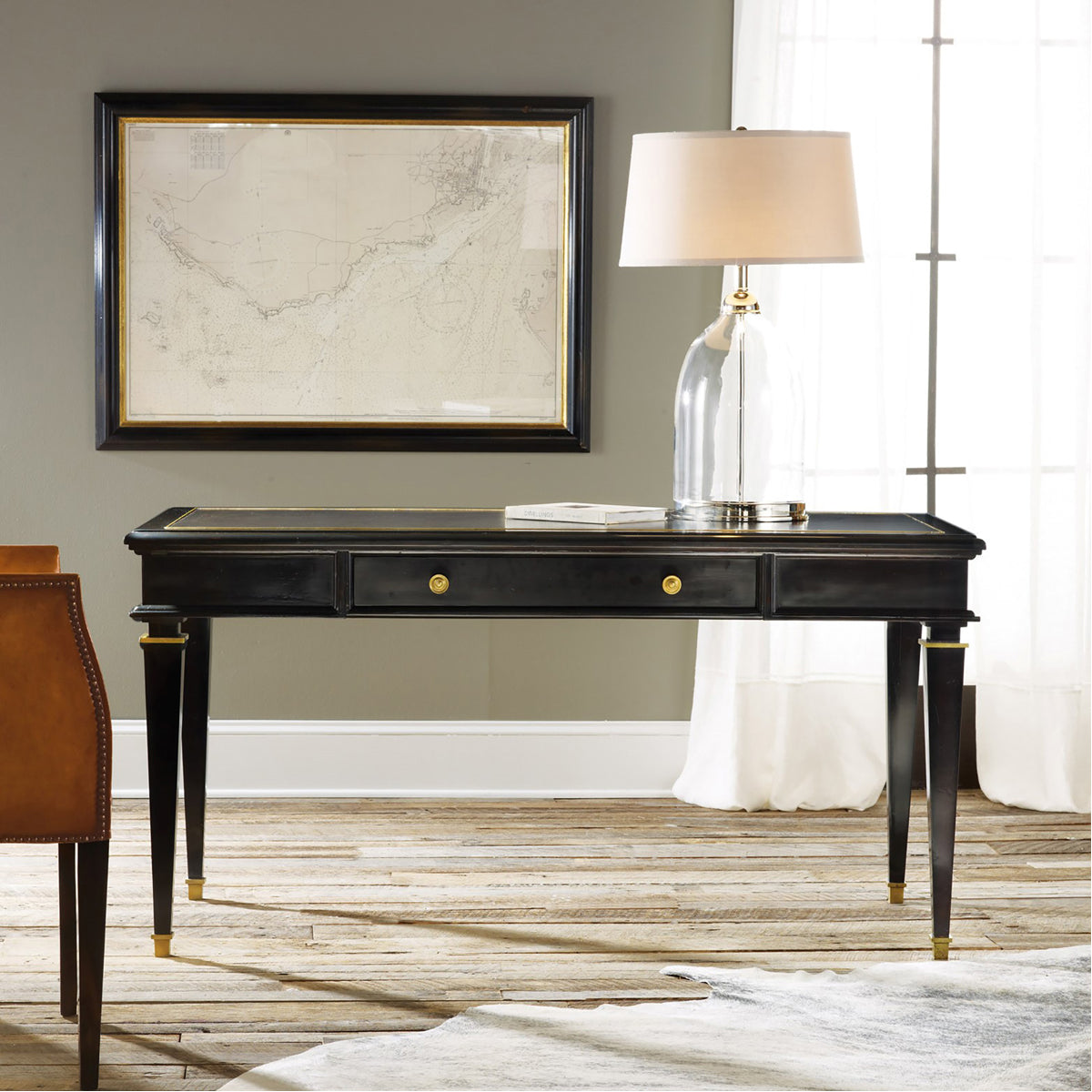 Modern History Ebonized Classical Writing Table