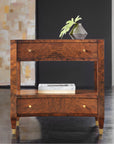 Modern History Concave Nightstand - Walnut Burl