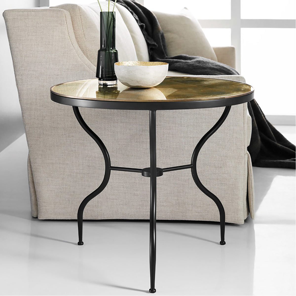 Modern History Wrought Iron End Table