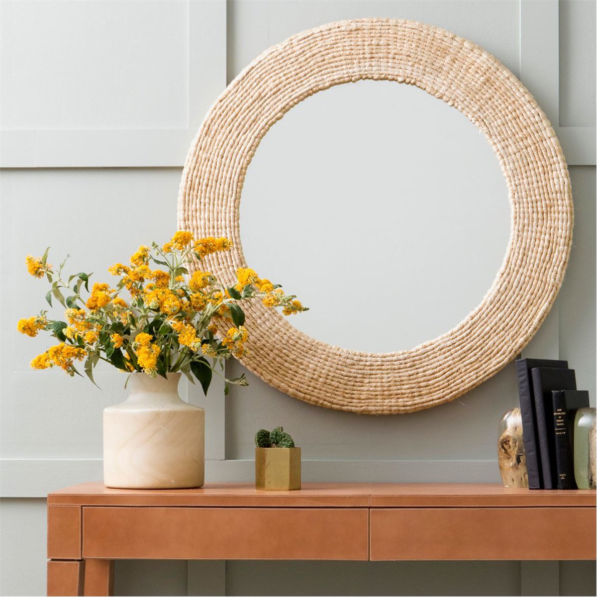 Made Goods Amani Organic Rope Round Mirror