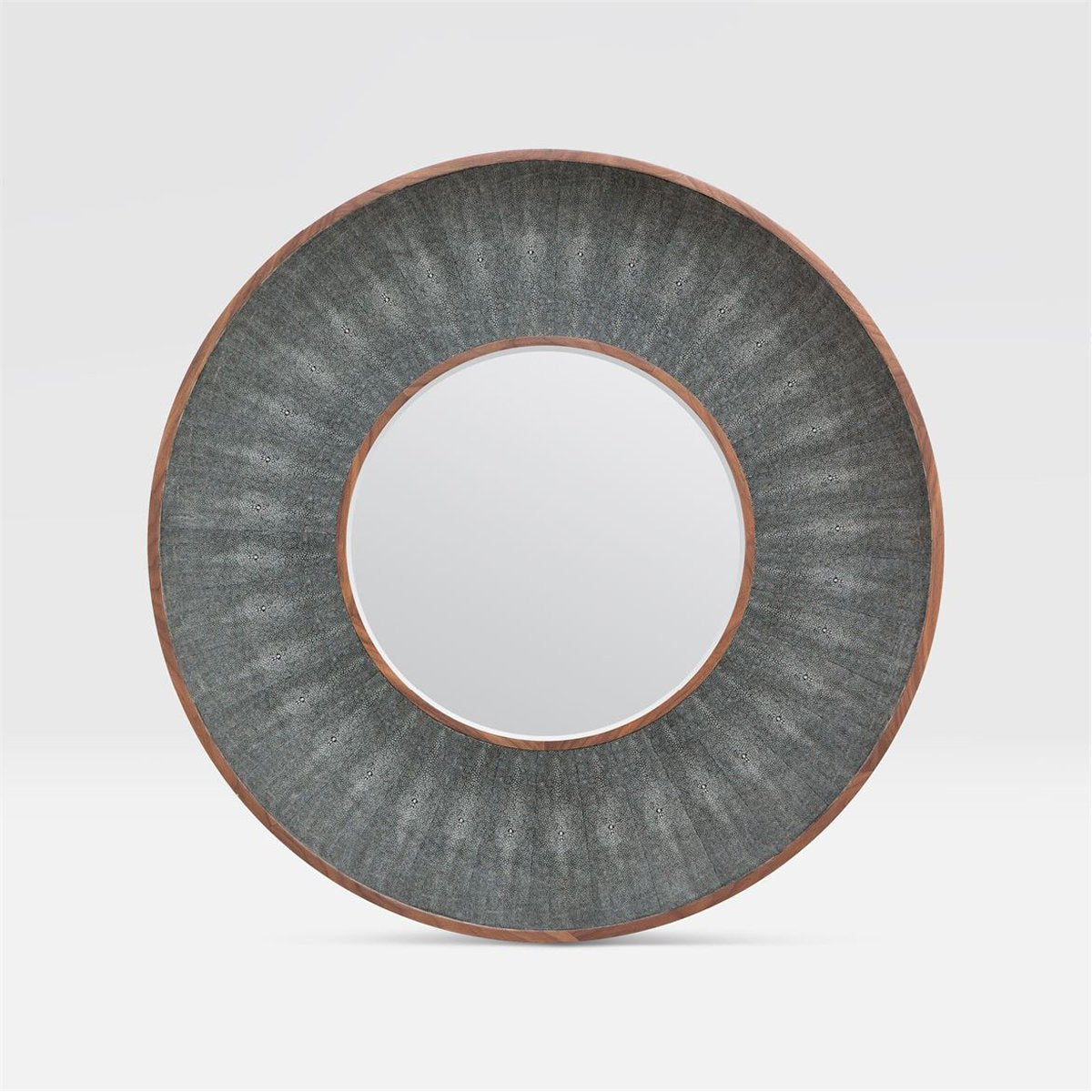 Made Goods Armond Round Realistic Faux Shagreen Mirror in Veneer