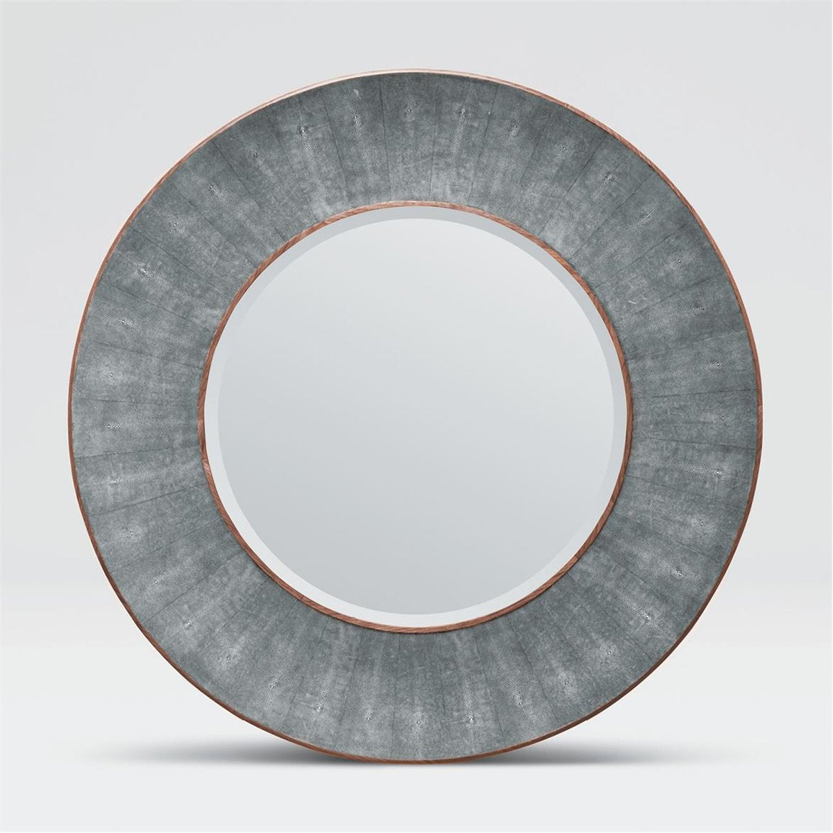 Made Goods Armond Round Realistic Faux Shagreen Mirror in Veneer