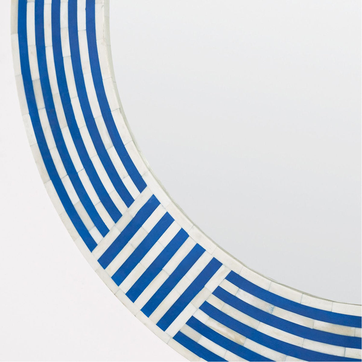 Made Goods Athena Nautical Striped Round Mirror