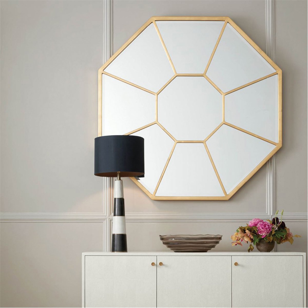 Made Goods Camilla Octagonal Gold Leaf Mirror