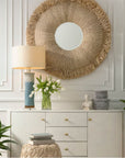 Made Goods Casey Raffia Fringe Round Mirror