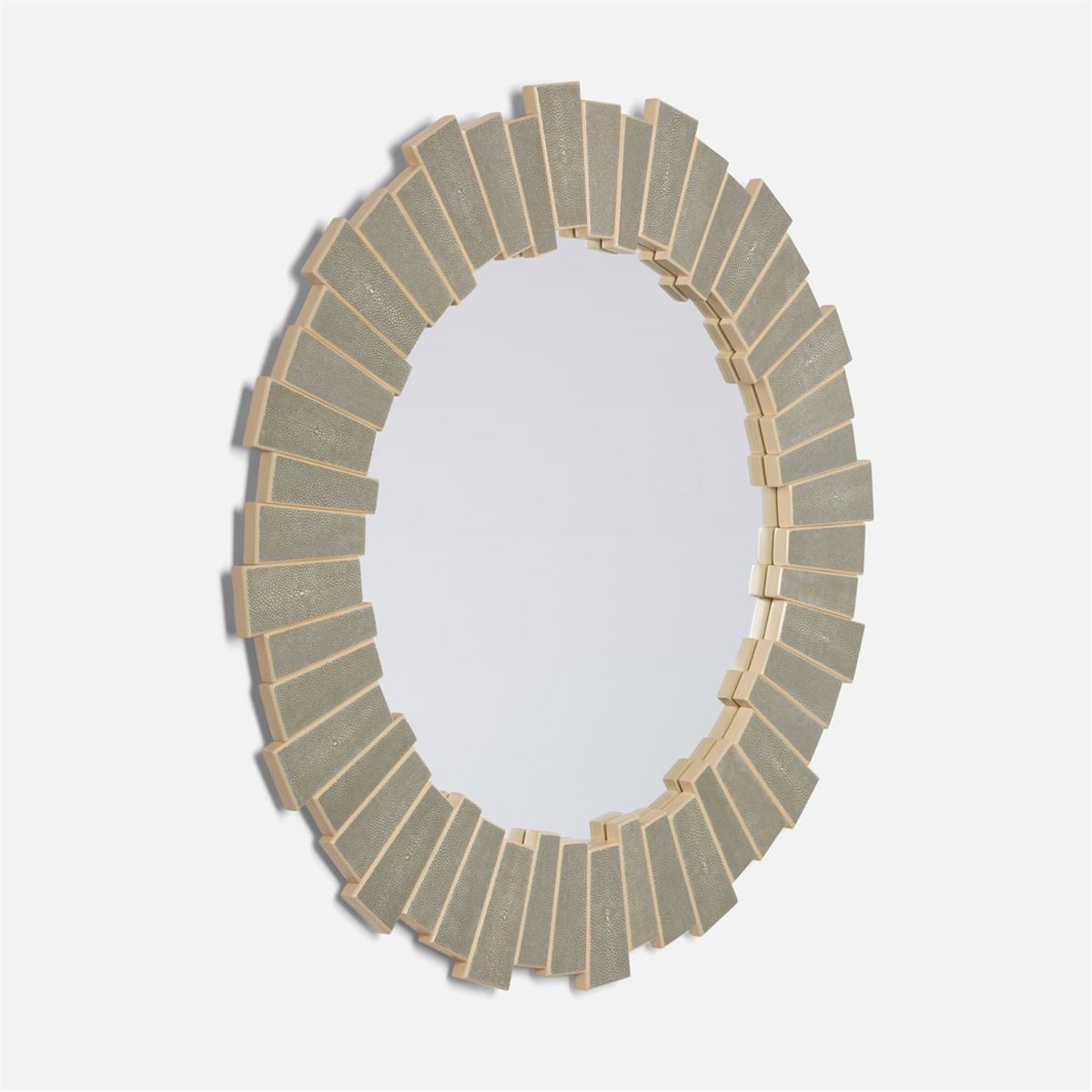 Made Goods Claude Round Realistic Faux Shagreen Mirror