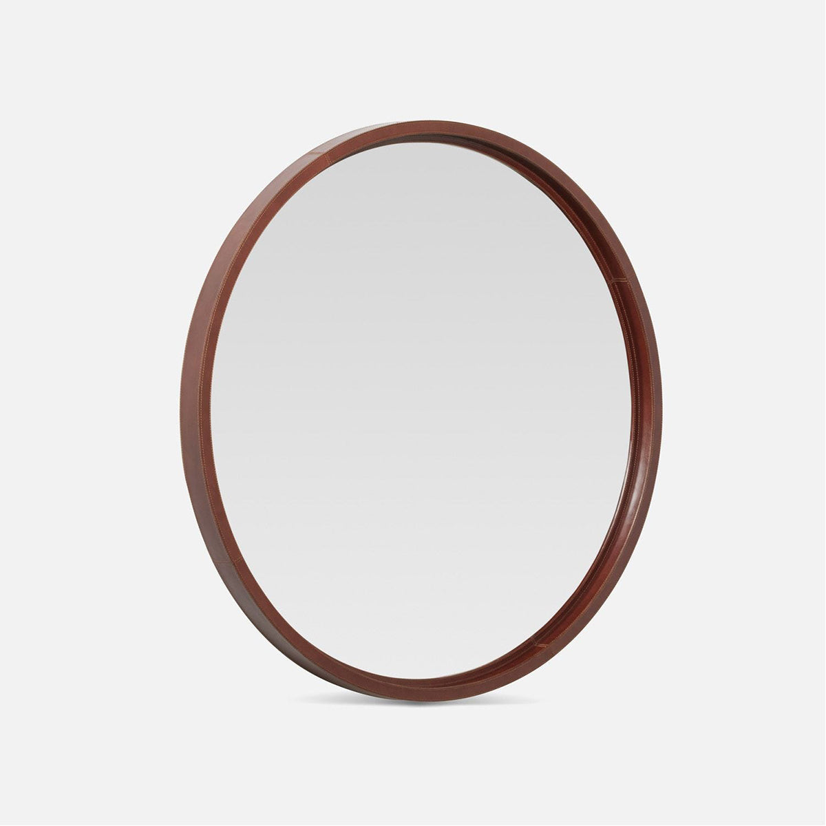 Made Goods Duncan Round Leather Mirror