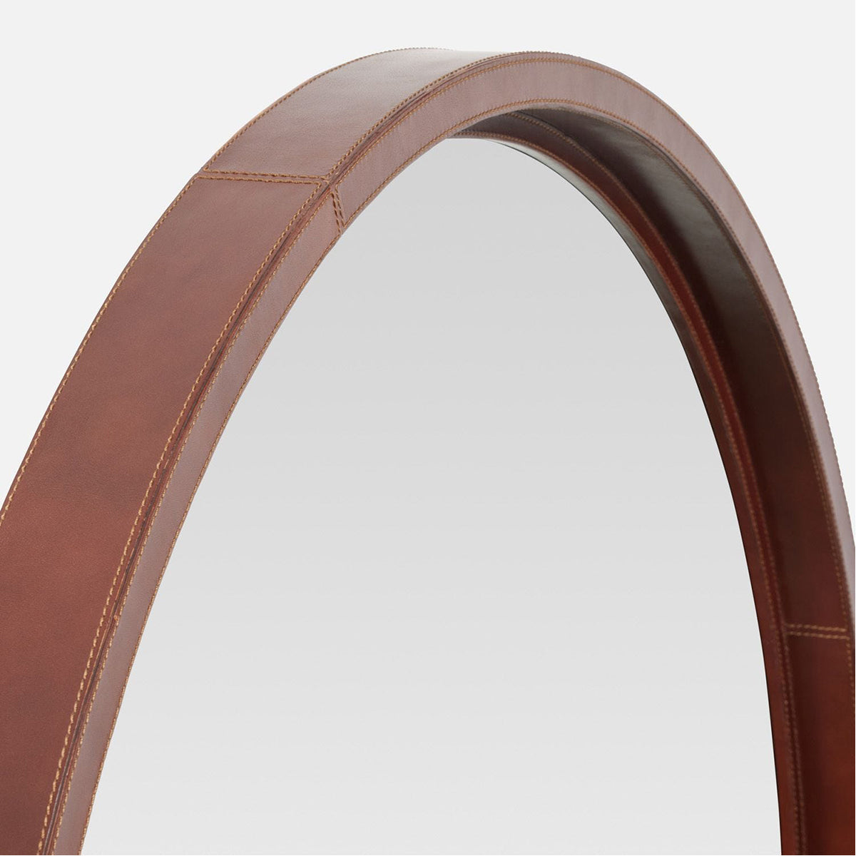 Made Goods Duncan Round Leather Mirror