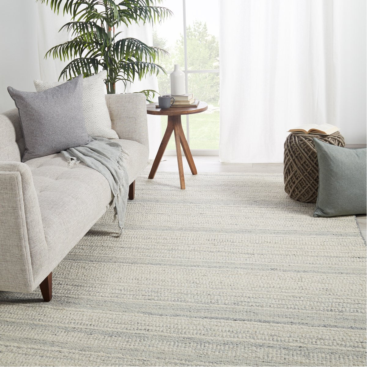 Jaipur Mendoza Culver Stripes Light Gray Cream MND01 Rug