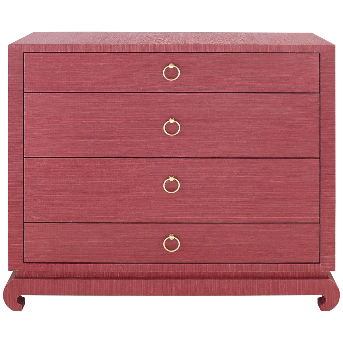 Villa &amp; House Ming Large 4-Drawer Dresser, Red