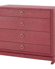 Villa & House Ming Large 4-Drawer Dresser, Red