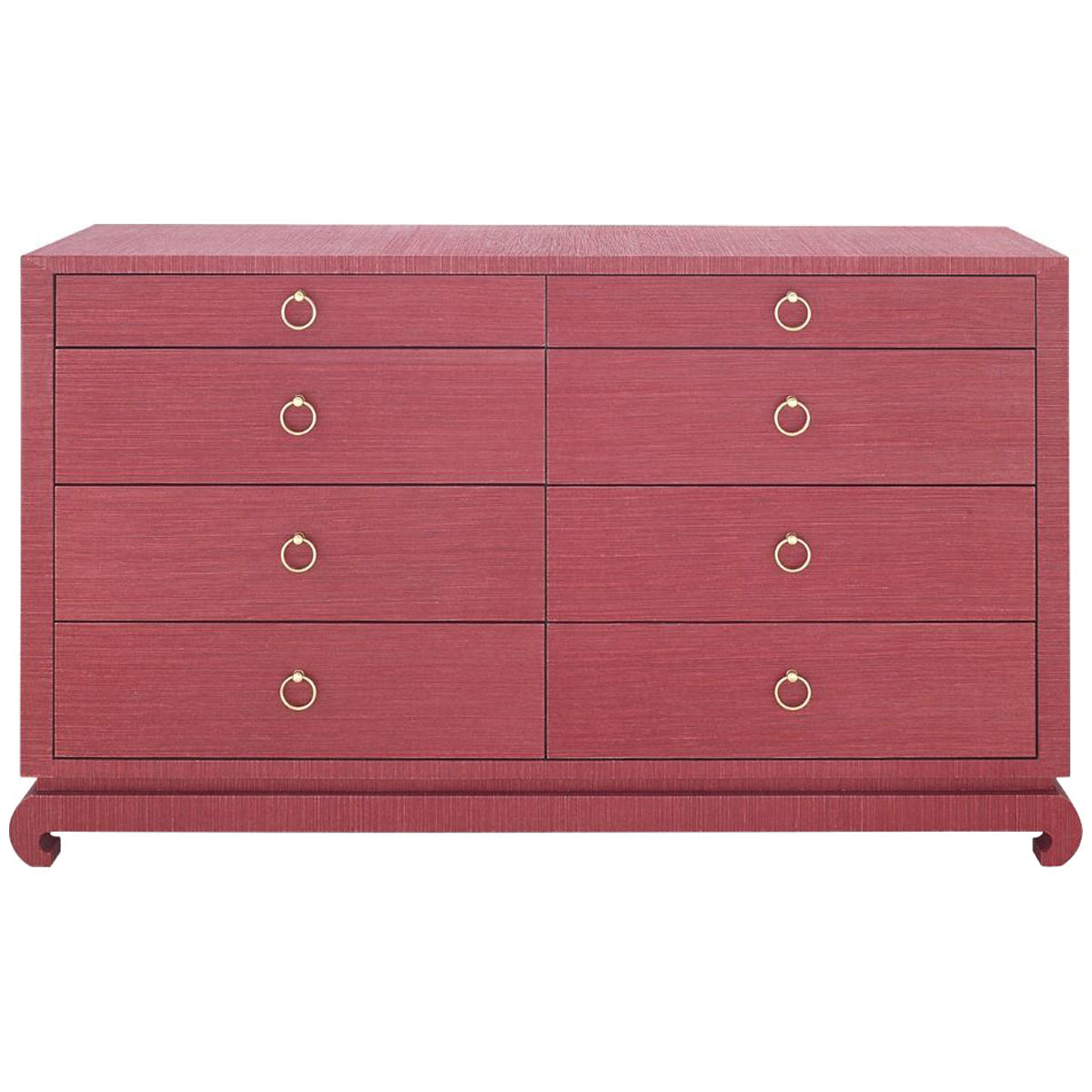 Villa &amp; House Ming Extra Large 8-Drawer Dresser, Red