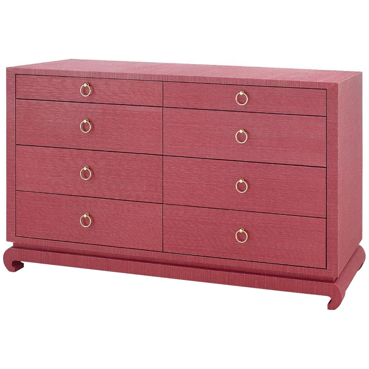 Villa &amp; House Ming Extra Large 8-Drawer Dresser, Red