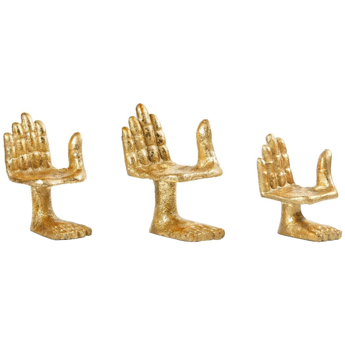 Villa &amp; House Mano 3-Piece Set Statues, Gold