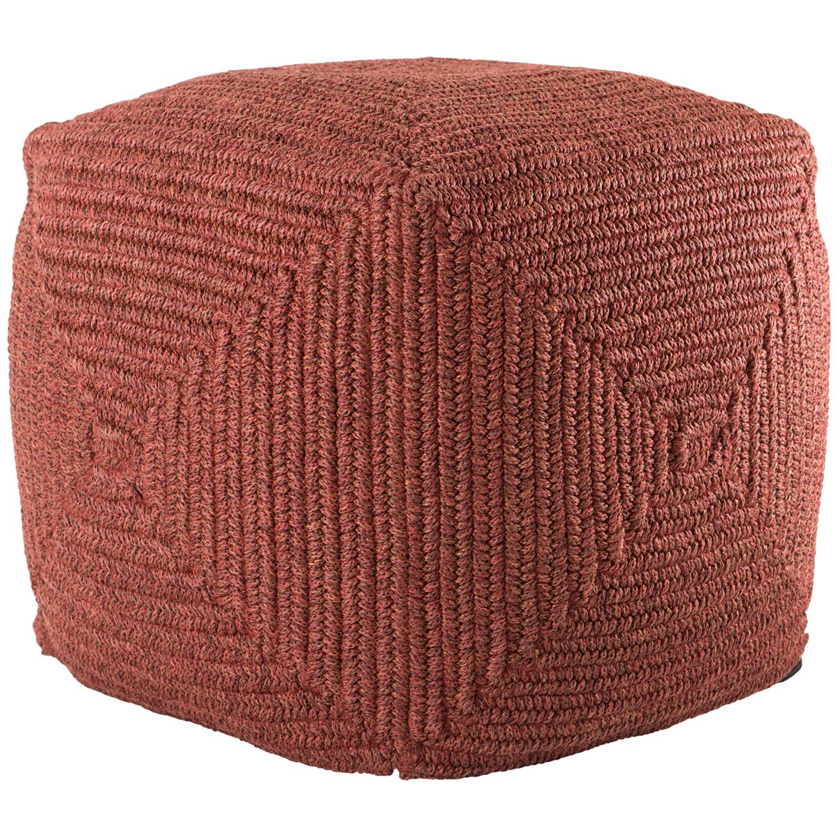 Jaipur Montauk Bridgehampton Solid Red MOT06 Cube Pouf