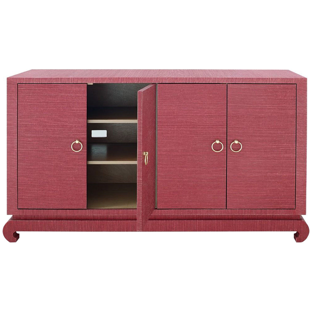 Villa &amp; House Meredith 4-Door Cabinet, Red