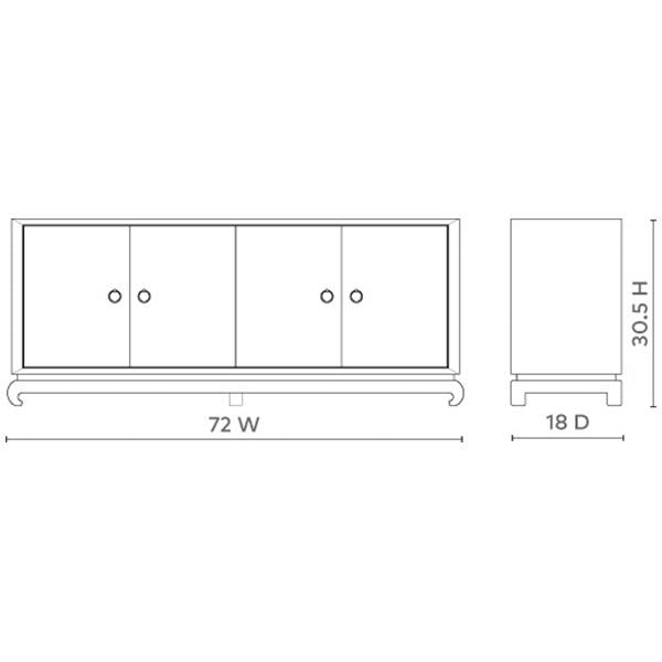 Villa &amp; House Meredith Extra Large 4-Door Cabinet