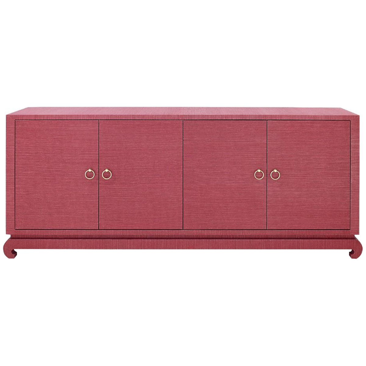 Villa &amp; House Meredith Extra Large 4-Door Cabinet, Red