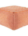 Jaipur Merida Loranca Trellis Geometric Orange White MRD02 Pouf