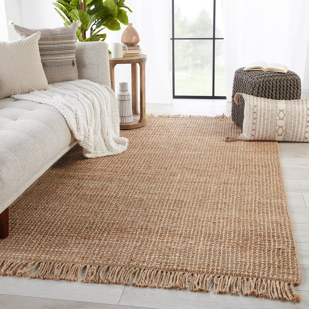 Jaipur Naturals Lucia Sauza Solid Textured Beige Ivory NAL08 Rug