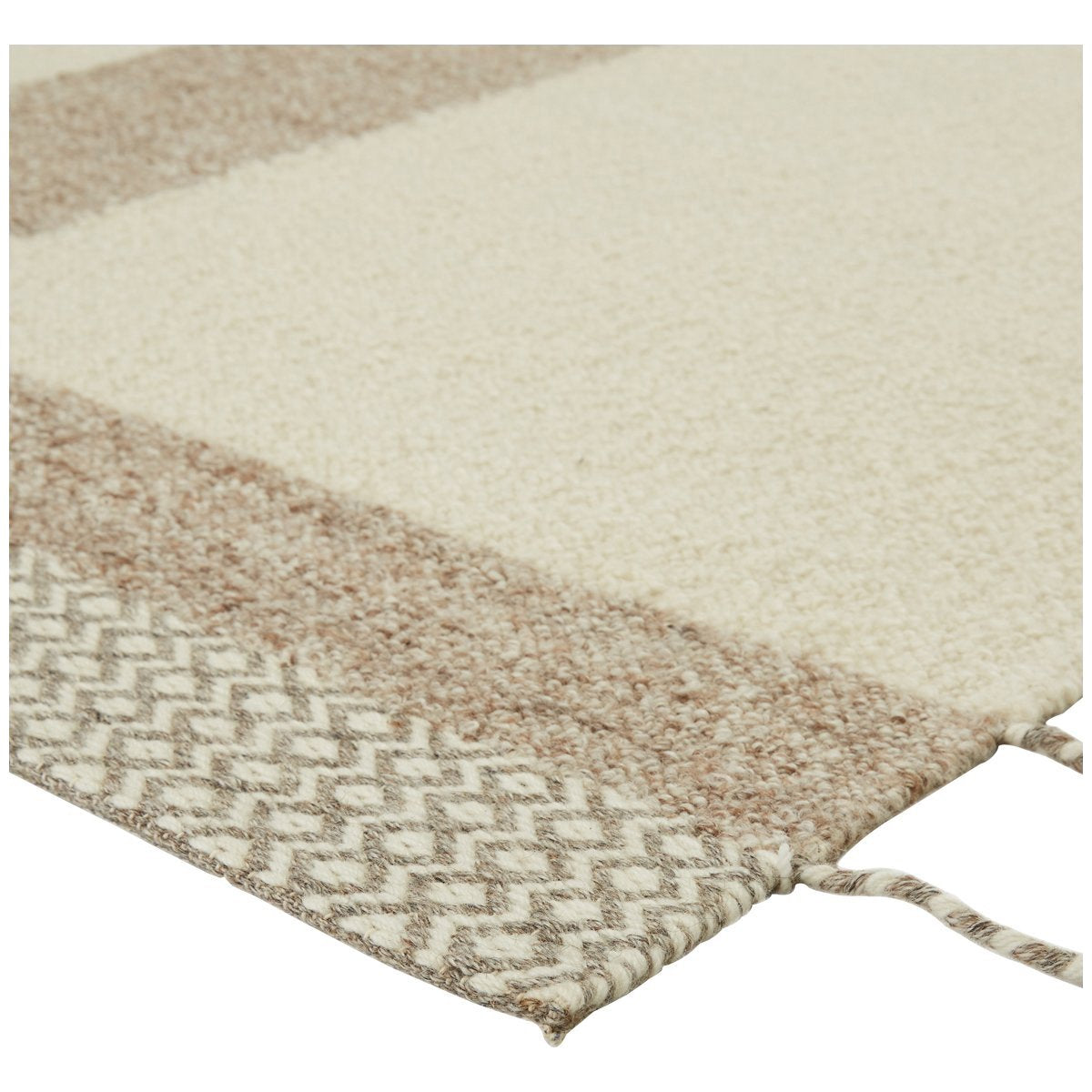 Jaipur Nazca Calva Geometric Border Cream Light Tan NAZ01 Rug