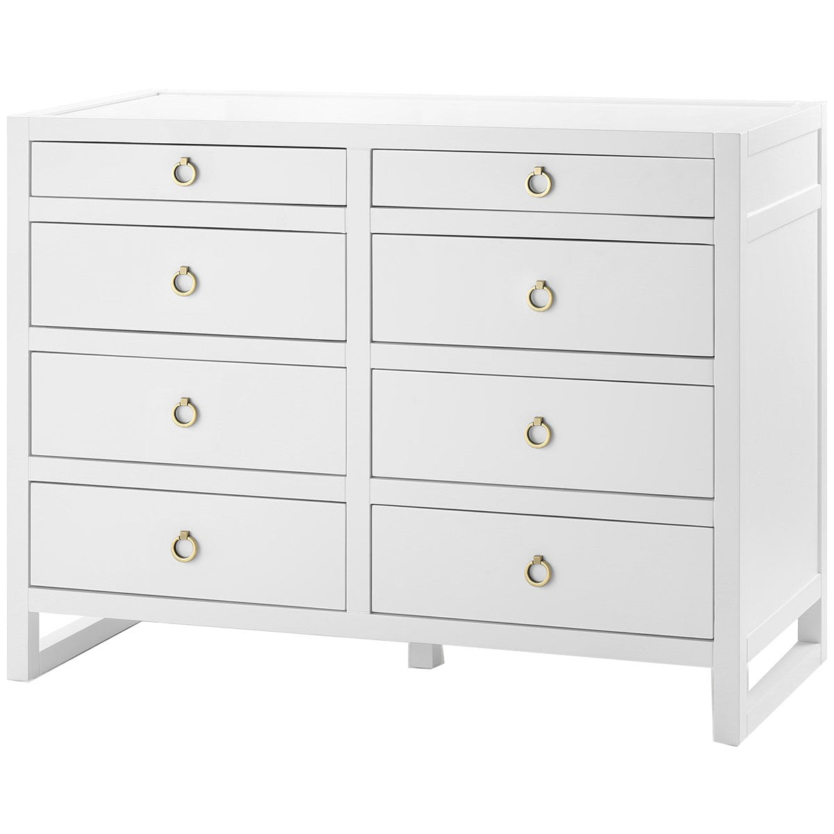 Villa &amp; House White Newton Large 8-Drawer Dresser