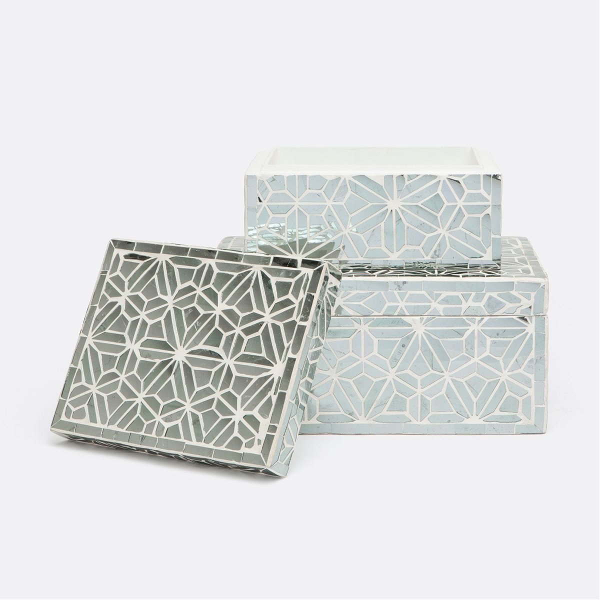 Made Goods Atalia Geometrical Tikra Box, 2-Piece Set