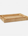 Made Goods Cadie Flat Rattan Rectangular Trays, 2-Piece Set