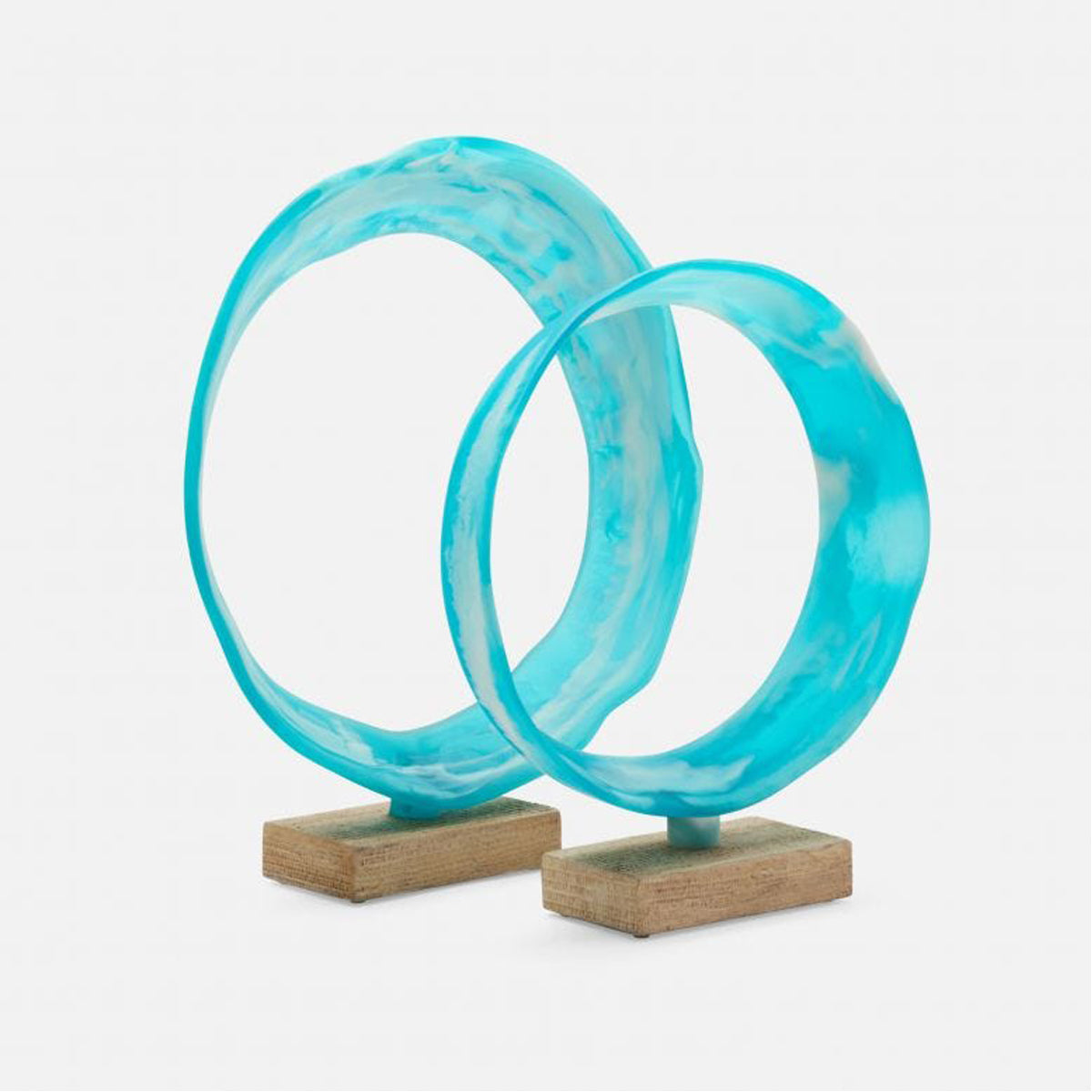 Made Goods Eldoris Circular Swirled Resin Sculptures, 2-Piece Set