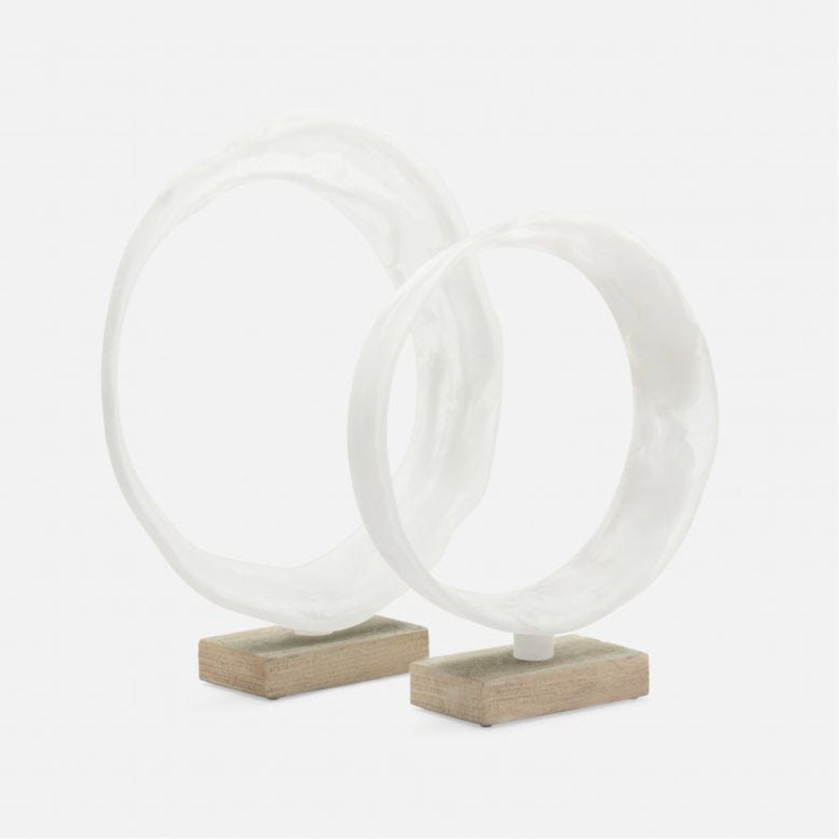 Made Goods Eldoris Circular Swirled Resin Sculptures, 2-Piece Set