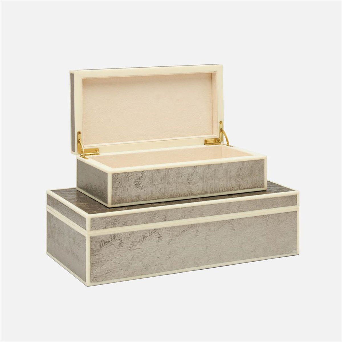 Made Goods Gaston Faux Turtle Box, 2-Piece Set