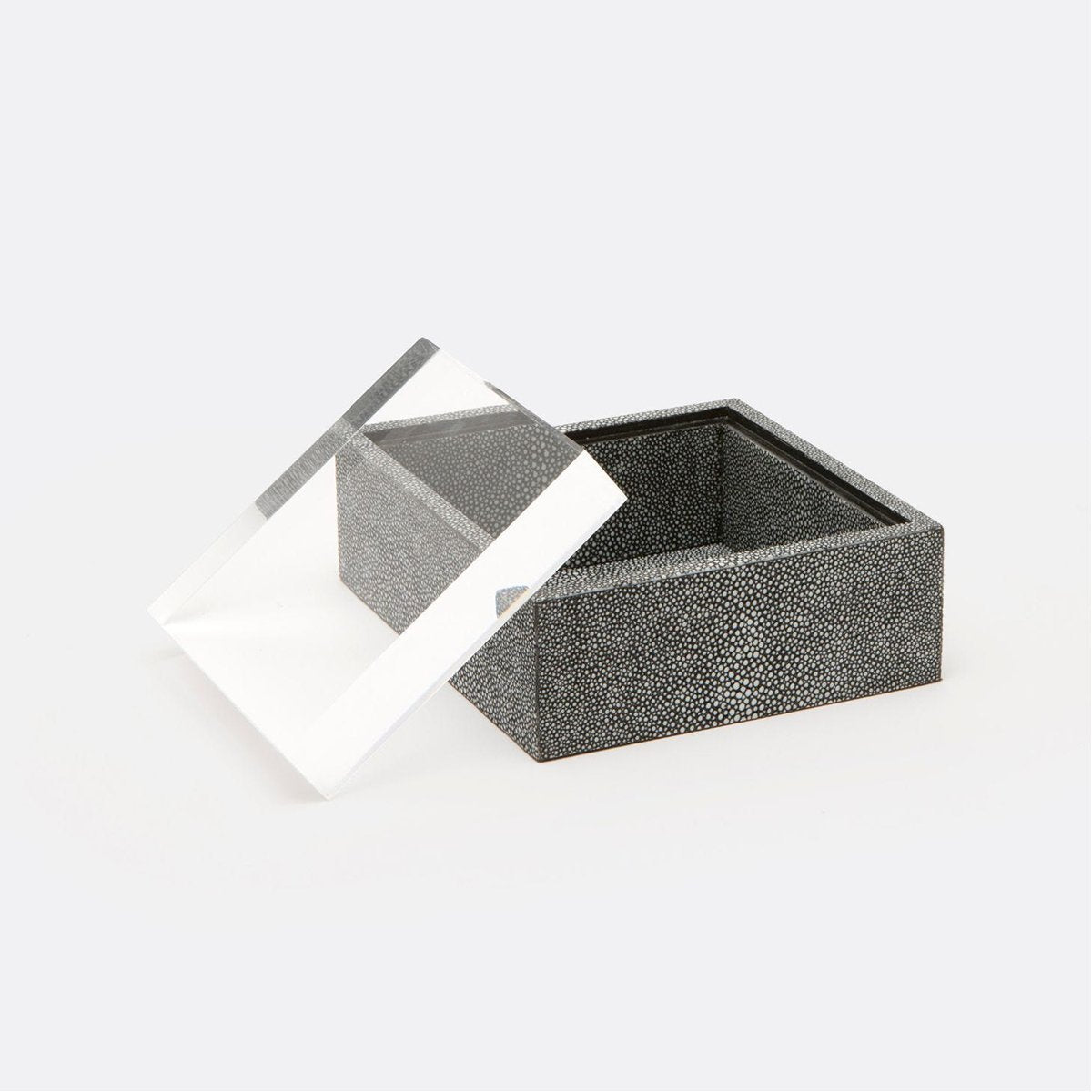 Made Goods Jasen Realistic Faux Shagreen Square Box, Set of 2