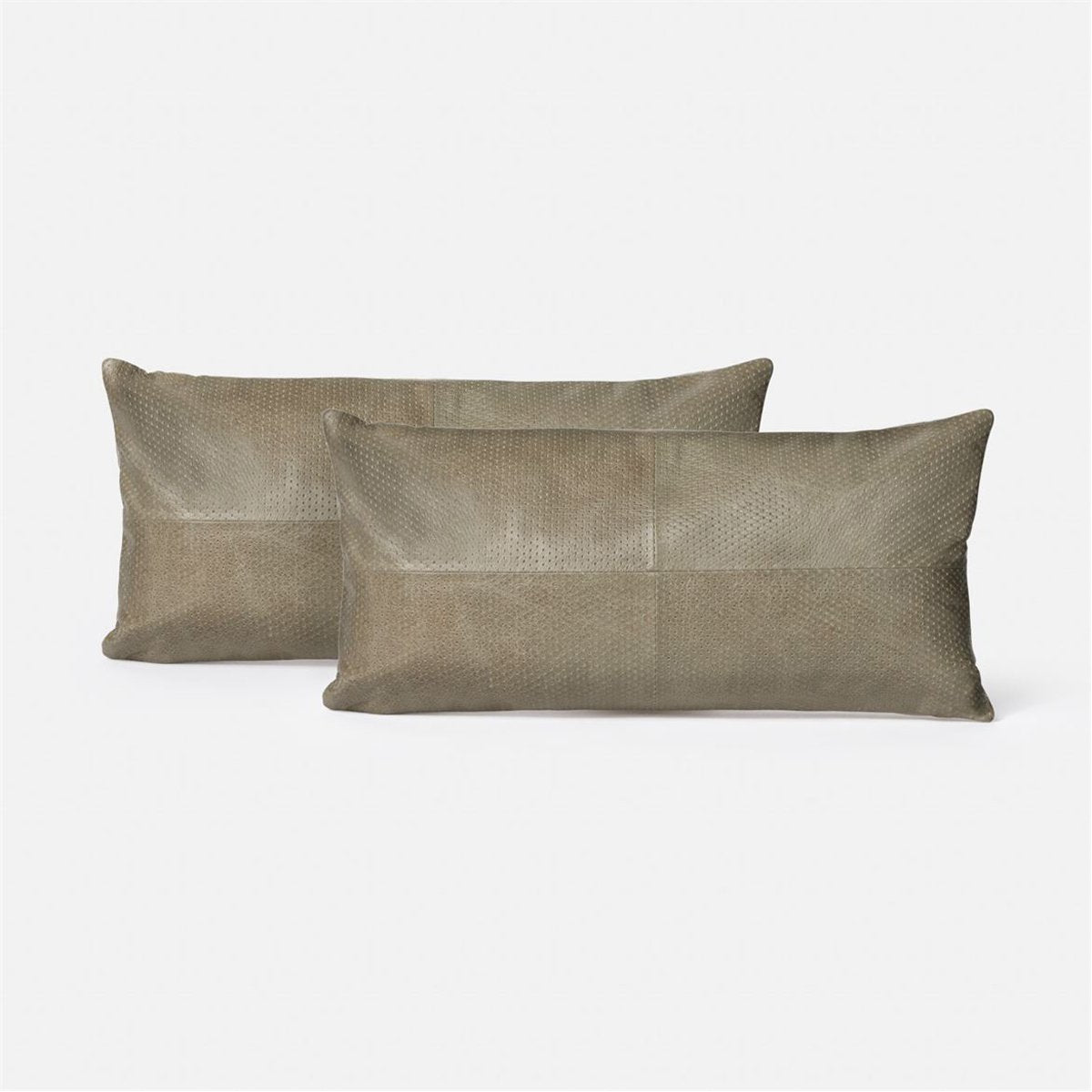 Made Goods Kody Perforated Full-Grain Leather Pillows, Set of 2