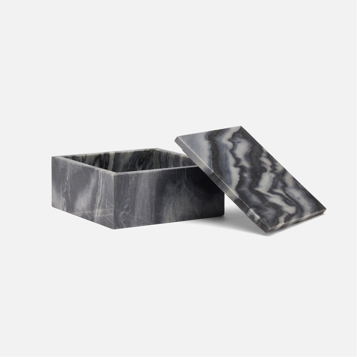 Made Goods Lago 8-Inch Carved Marble Outdoor Box, Set of 2