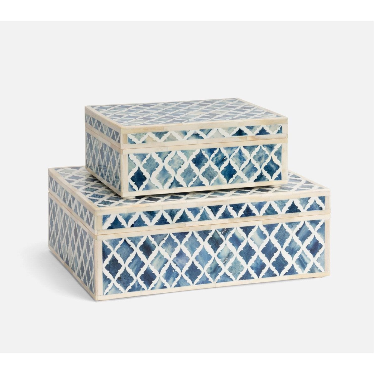 Made Goods Malik Patterned Bone Box, 2-Piece Set