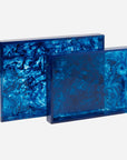 Made Goods Milan Swirled Resin Outdoor Tray, 2-Piece Set