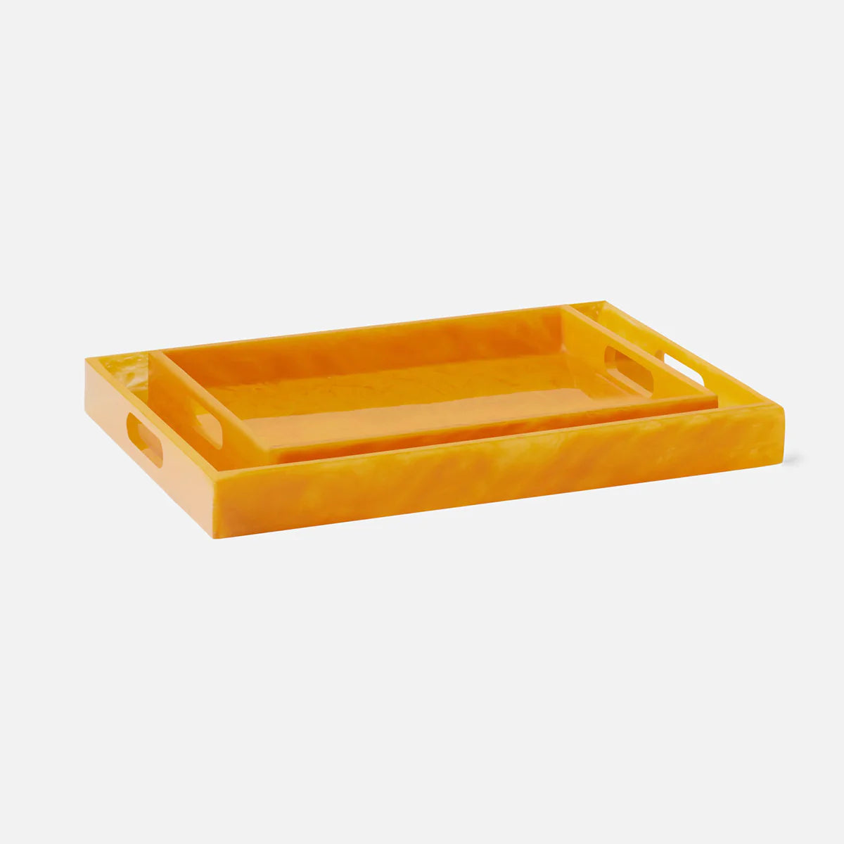 Made Goods Milan Swirled Resin Outdoor Tray, 2-Piece Set