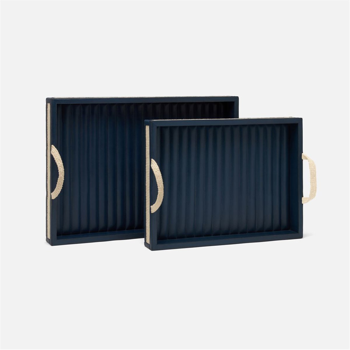 Made Goods Okeanos Nautical Tray in Navy, 2-Piece Set